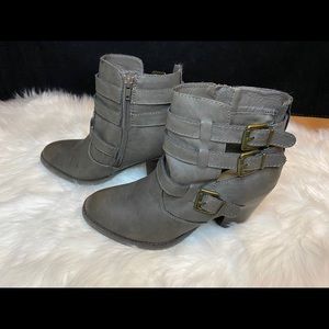 Grey Just Fab Ankle Boots SZ 11